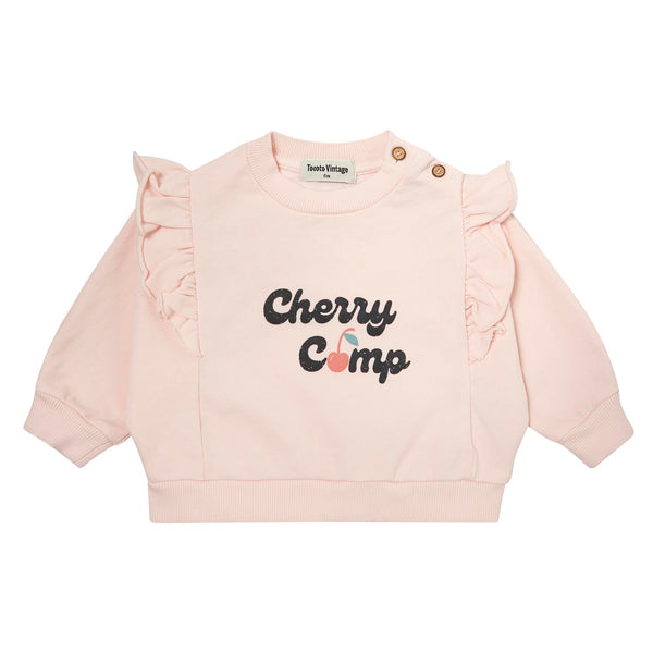 Tocoto Vintage Baby Pink Cherry Camp Sweatshirt