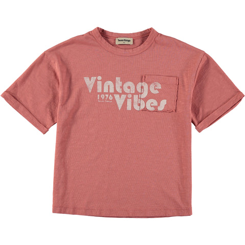 Tocoto Vintage Red Oversized Vintage Vibes Tee