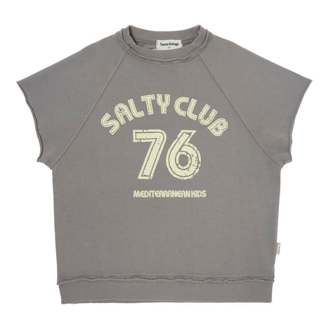 Tocoto Vintage Dark Grey Salty Club Sleeveless Sweatshirt