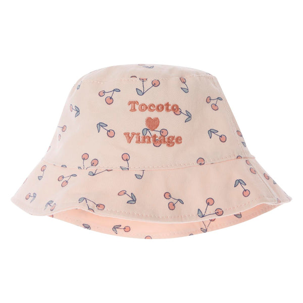 Tocoto Vintage Pink Cherries Twill Hat