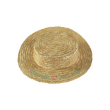 Tocoto Vintage Embroidered Straw Canotier Hat