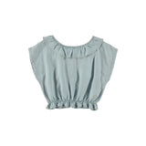 Tocoto Vintage Denim Blue Lyocell Blouse & Shorts Set