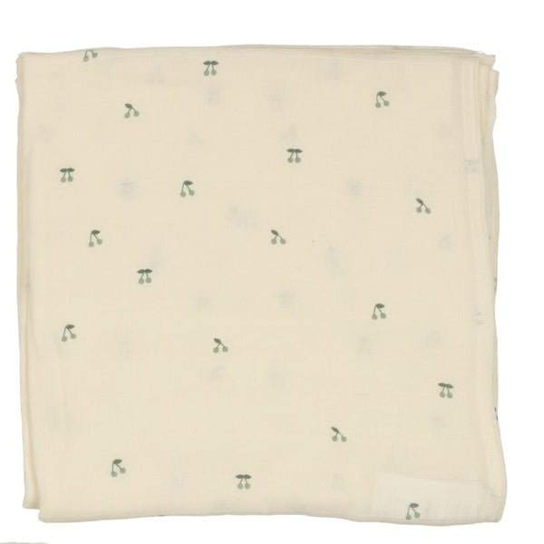 Lilette Ivory/Mint Scattered Cherry Blanket