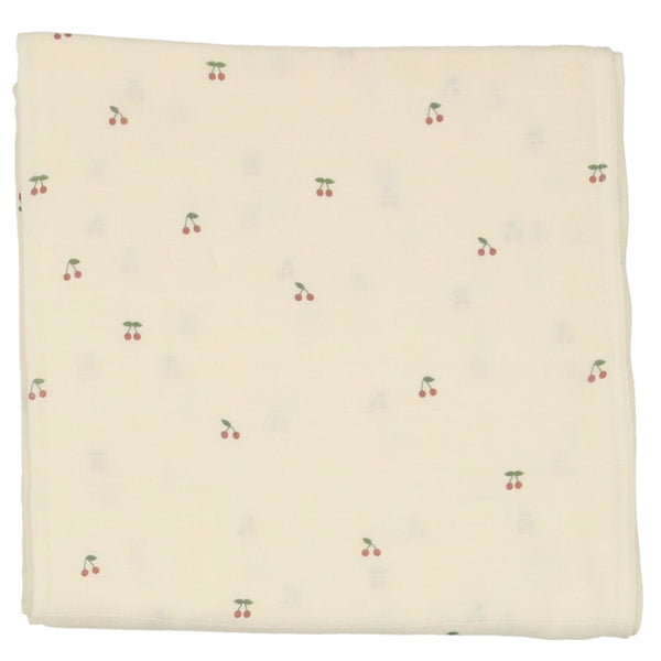 Lilette Ivory/Red Scattered Cherry Blanket