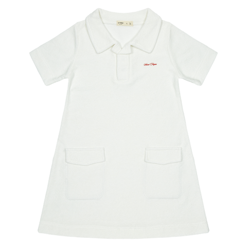 Crew Kids Swim White Nautical Terry Short Dress