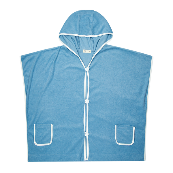 Crew Kids Swim Blue Pier 13 Piped Terry Poncho