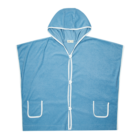 Crew Kids Swim Blue Pier 13 Piped Terry Poncho