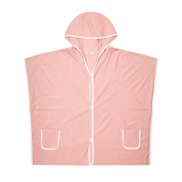 Crew Kids Swim Pink Pier 13 Piped Terry Poncho
