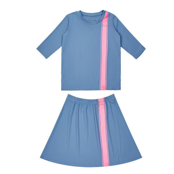 Crew Kids Swim Blue Sport Stripe Swim Set