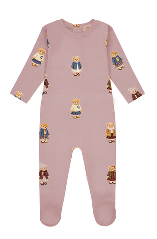 Crew Kids Lounge Dusk Teddy Pattern Lounge Footie