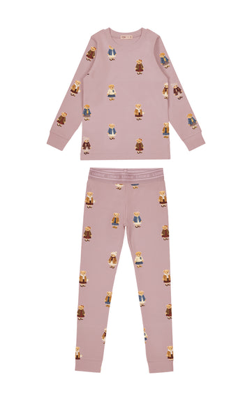 Crew Kids Lounge Dusk Teddy Pattern Crewneck Set