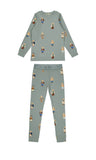 Crew Kids Lounge Jade Teddy Pattern Crewneck Set