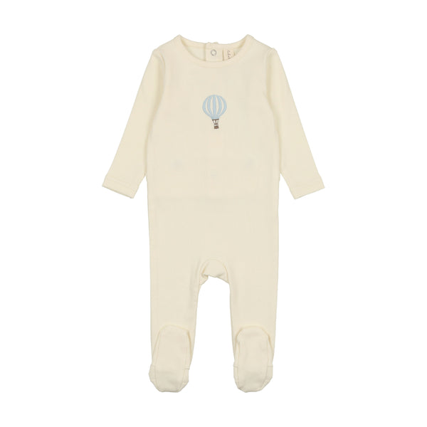 Lilette Cream/Blue Single Hot Air Balloon Footie