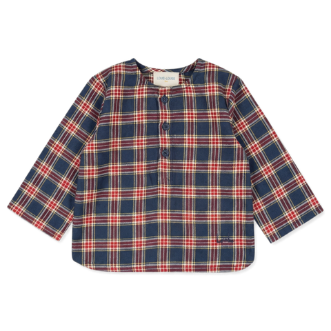 Louis Louise Baby Dark Navy Tartan Oncle Shirt