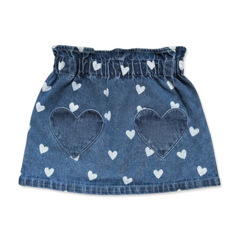 Louis Louise Blue Denim Heart Skirt