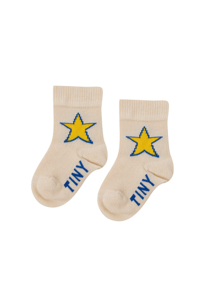 Tinycottons Baby Light Cream Star Medium Socks