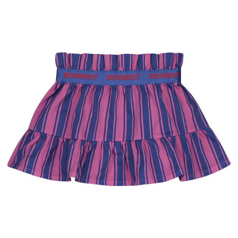 Bonmot Raspberry Vertical Stripes Mini Skirt