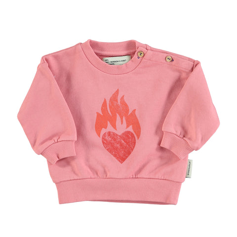 Piupiuchick Pink Heart Flame Sweatshirt