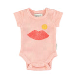 Piupiuchick Pink with Lips Waffle Bodysuit