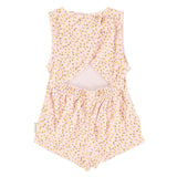 Piupiuchick Pink with Yellow Flowers Terry Short Jumpsuit