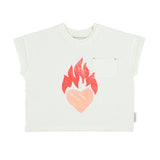 Piupiuchick Ecru Heart Flame T-Shirt