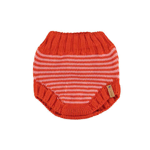 Piupiuchick Pink & Red Stripes Knitted Baby Shorties