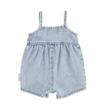 Piupiuchick Washed Blue Denim Short Dungaree Romper