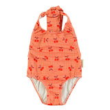 Piupiuchick Cherries Checkered Swimsuit