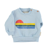 Piupiuchick Light Blue Multicolor Wave Sweatshirt