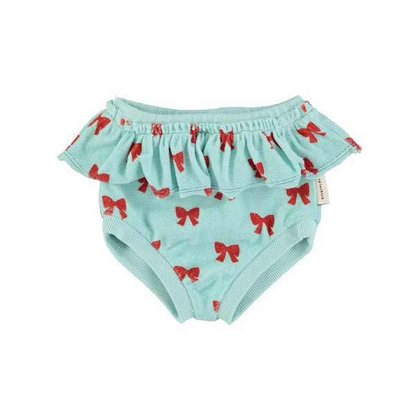 Piupiuchick Blue High Waisted Terry Shorties with Bows