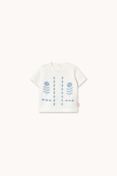 Tinycottons Baby Off White Flower Pattern Graphic Tee