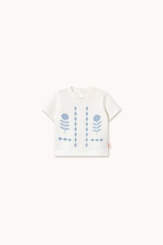 Tinycottons Baby Off White Flower Pattern Graphic Tee