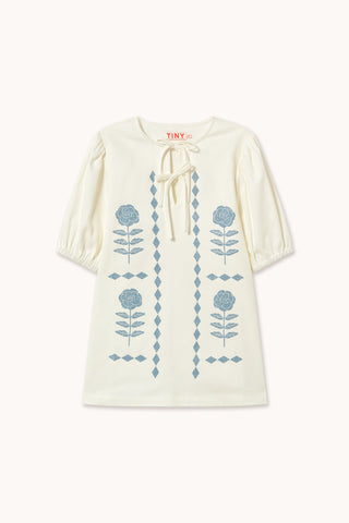Tinycottons Off White Flower Pattern Dress