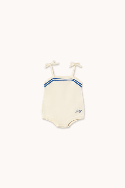 Tinycottons Baby Off White Stripes Straps Body