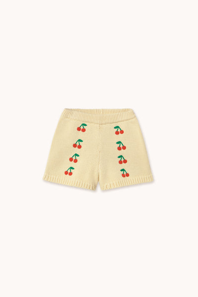 Tinycottons Dusty Yellow Mini Cherries Knitted Shorts