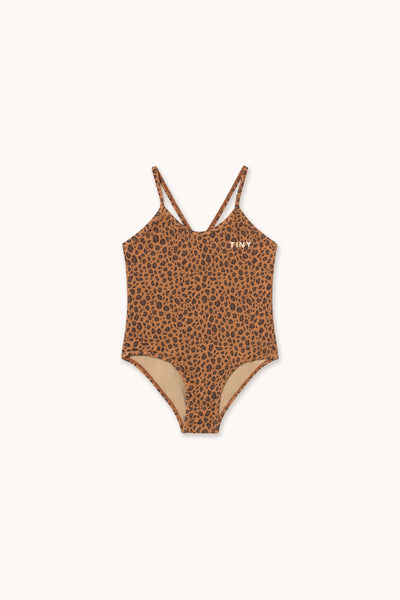 Tinycottons Light Brown Mini Animal Print Swimsuit