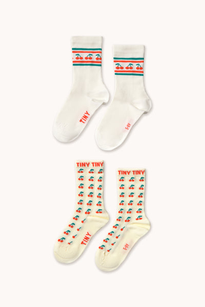 Tinycottons Dusty Yellow/Off White Cherry Medium Socks