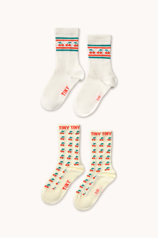Tinycottons Dusty Yellow/Off White Cherry Medium Socks