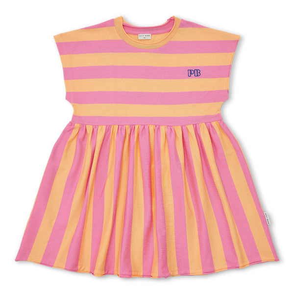 Petit Blush Cashmere Rose/Peach Cobbler Stripe Dress