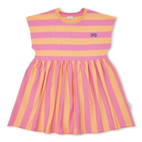 Petit Blush Cashmere Rose/Peach Cobbler Stripe Dress