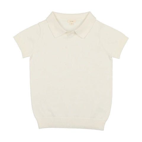 Lil Legs White Short Sleeve Knit Polo