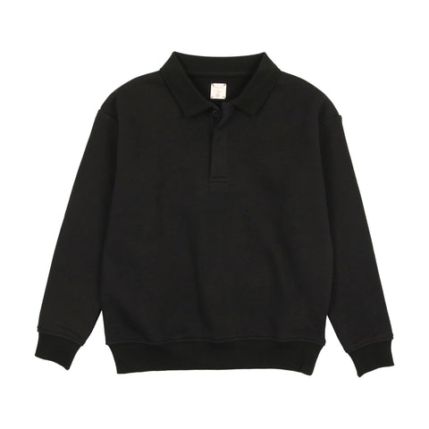 Lil Legs Black Sweatshirt Polo