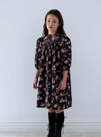 Petite Amalie Vintage Roses Cord Dress