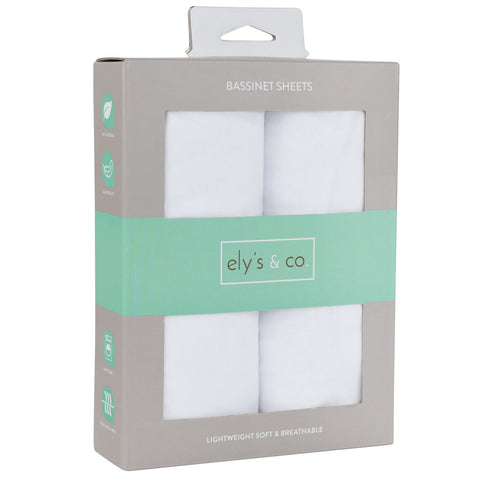 Ely's & Co Solid White Bassinet Sheets