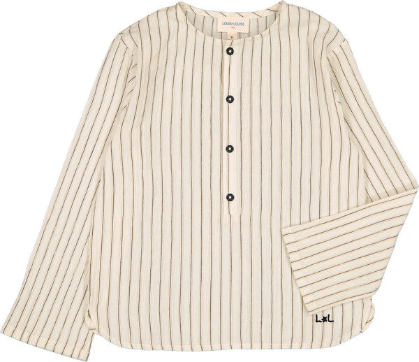 Louise Louise Oncle Cream Crepe Stripe Shirt