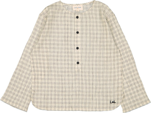 Louis Louise Cream Crepe Check Oncle Shirt