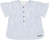 Louis Louise Navy Crepe Stripe Saul Shirt