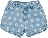 Louis Louise Light Blue Denim Flower Andrea Shorts