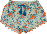 Louis Louise Blue Lurex Stripe Bouquet Tunic + Short Set
