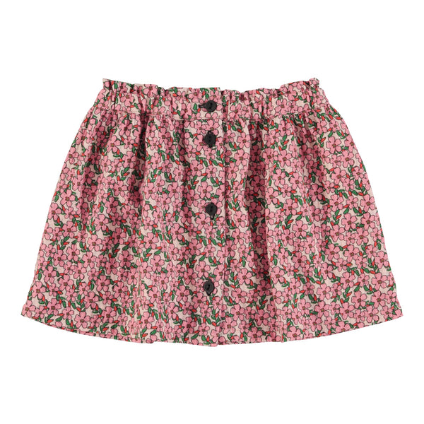 Piupiuchick Pink Flowers Short Skirt